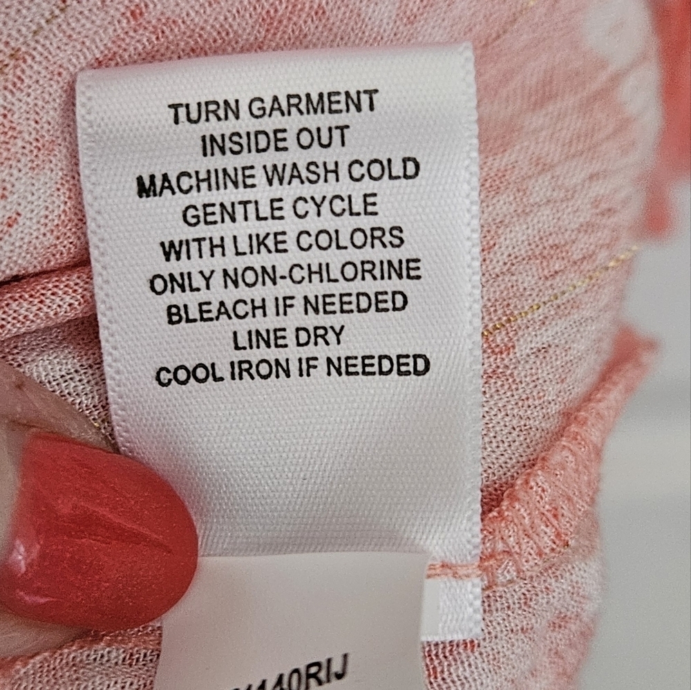 FARMERS MARKET RUFFLE SLEEVE BLOUSE SZ XL CORAL PURPLE - Picture 7 of 8